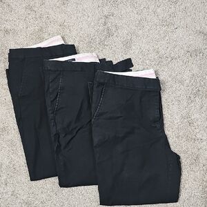 Lands End Lot Of 3 Womens Size 16 Black Cropped Twill (Baumwolle) Pant